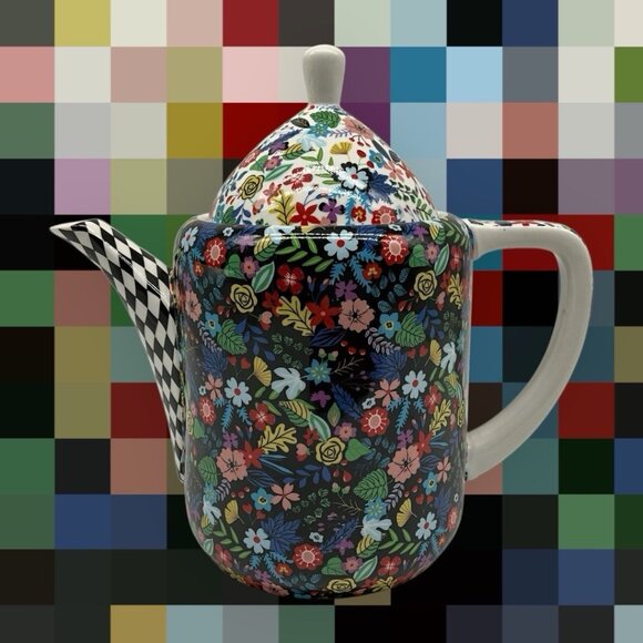 Gracie Stechcol Mad Hatter Design TEAPOT Bone China Made in England Collectible - Picture 3 of 16